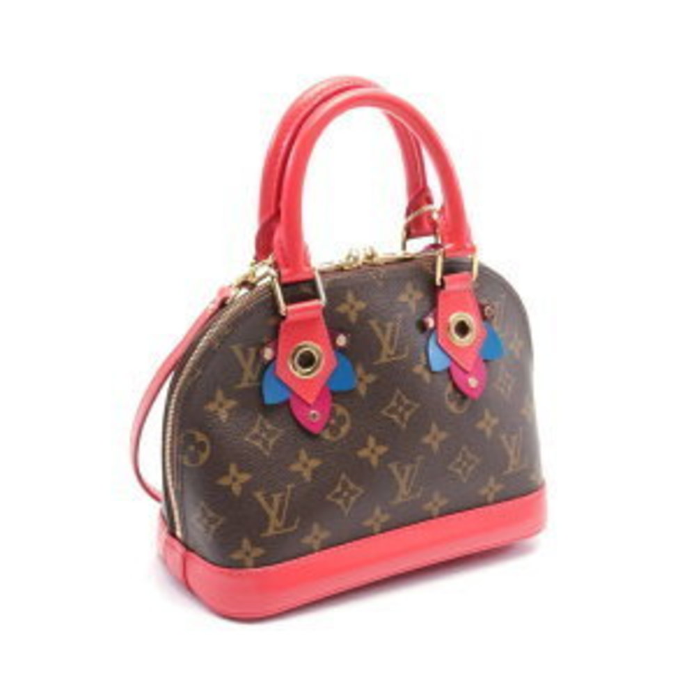 Louis Vuitton Alma BB Totem Flamingo Handbag Leather Brown Multicolor